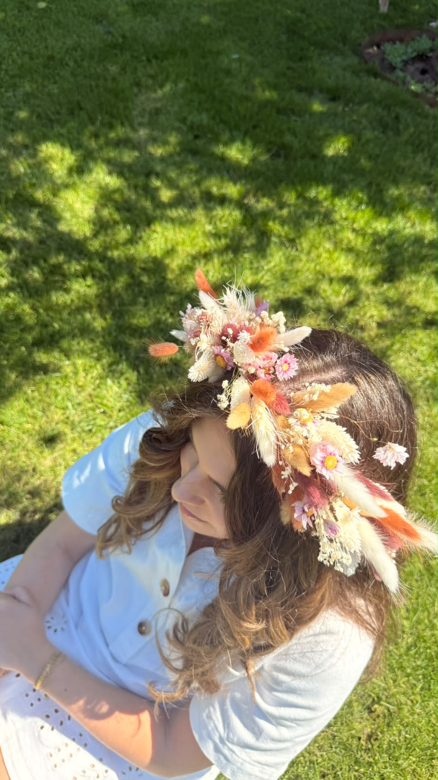 kroon van droogbloemen